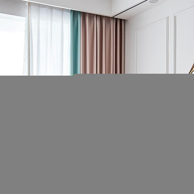 遮光窗簾 美式輕奢簡約現代全遮光窗簾臥室客廳環保定型莫蘭迪色2021年新款