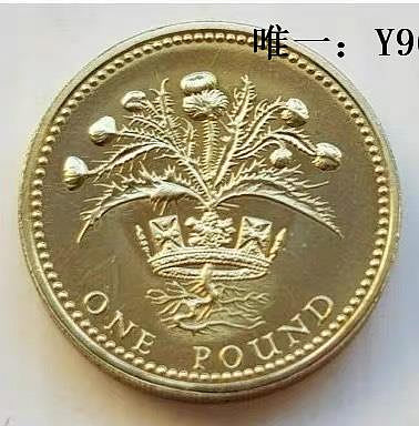 銀幣現貨 英國 1983年 植物系列 蘇格蘭薊和皇冠 1英鎊 銅制紀念幣