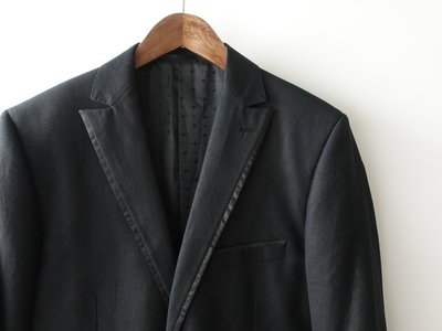 義大利品牌 SST&C 黑色 羊毛混紡 合身版 休閒西裝外套 46號