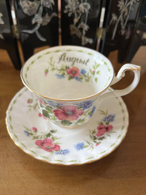 英國皇家Royal Albert 8月份花語咖啡杯紅茶杯 自