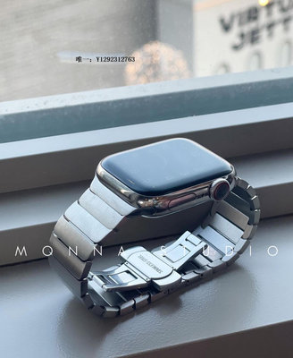 錶帶Monna金屬銀色不銹鋼ins氣質簡約風高級iwatch345678se手表帶替換錶鏈