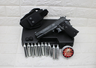 台南 武星級 UMAREX Colt 1911A1 4.5mm 喇叭彈 CO2槍 + CO2小鋼瓶 + 喇叭彈 + 槍套