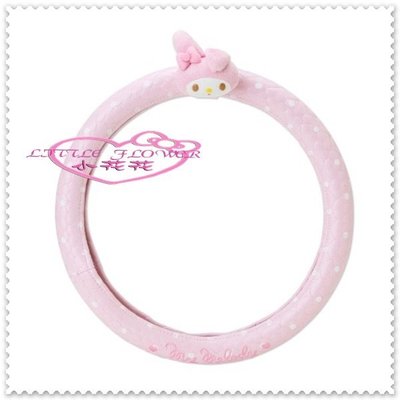 小花花日本精品♥ Hello Kitty  美樂蒂 粉色大頭偶立體造型 方向盤套88900506 特價