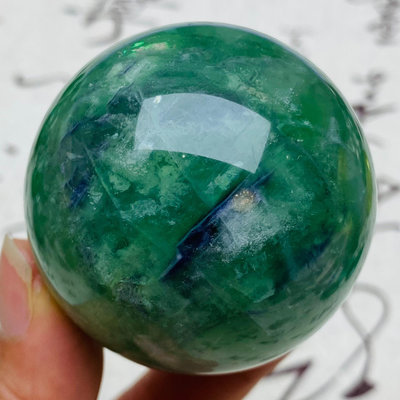 B584天然綠螢石水晶球擺件綠色水晶原石打磨屬木客廳辦公家居 水晶 擺件 原石【天下奇物】8