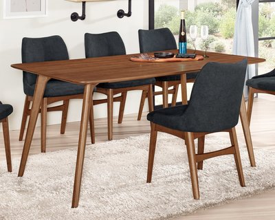 【生活家傢俱】CM-556-1：胡桃色5.3尺餐桌【台中家具】會議桌 工作桌 桌子 北歐風 橡膠木實木腳