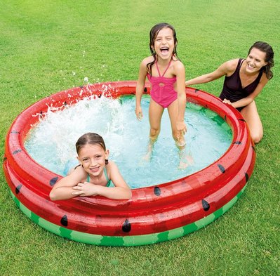 intex 58448 三環充氣游泳池家庭兒童戲水池嬰兒西瓜水池