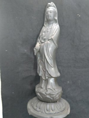 銅觀音 1尺高 銅雕 宣德年製款 早期件