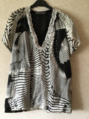 設計師亞米Eyame二件式黑白紋絲棉上衣