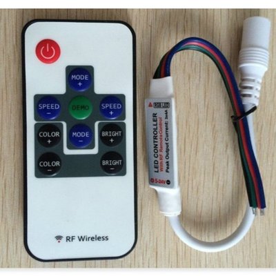 10鍵 LED控制器 RF射頻 無線控制器 無線遙控器 七彩遙控器 七彩燈條 RGB SMD 燈條 5050搖控