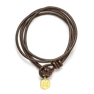 美國東村【SOLO】 簡約雙圈皮繩手環 Basic Leather Bracelet 棕色