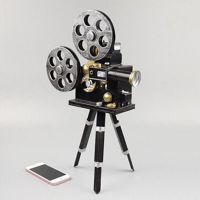 現貨創意擺件老式放映機模型手工鐵藝復古懷舊電影院拍攝影道具裝飾品擺設