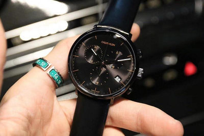 直購#店家CK手錶 全新實拍新款瑞士腕錶直徑43 Calvin Klein男士商務時尚鋼帶三眼計時多功能日曆男錶K8M