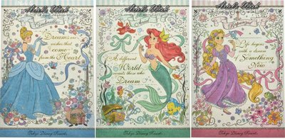 Ariel's Wish-日本東京迪士尼Disney灰姑娘仙度瑞拉小美人魚愛麗兒蝴蝶結緞帶明信片生日卡片，兩款各一絕版品