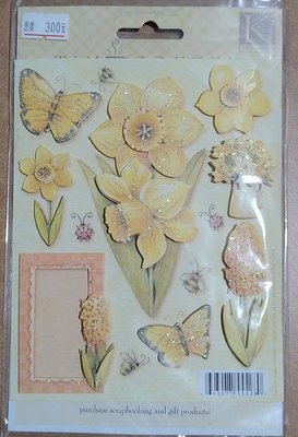 K&COMPANY 立體貼紙  黃色花朵