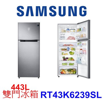 【泰宜電器】SAMSUNG 三星 RT43K6239SL 雙門冰箱 443公升【另有GN-BL418SV.RG439】