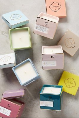 美國代購 Lollia愛蕾雅 獨特個性陶瓷彩色方盒編號香氛蠟燭 多款 現貨