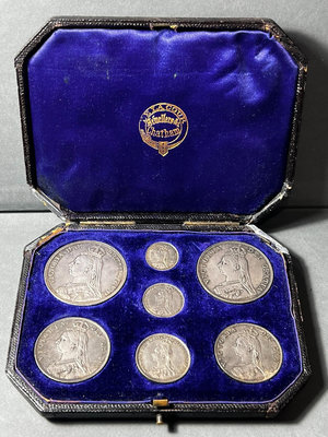 【二手】原盒原包漿1887年英國維多利亞馬劍套幣 銀幣 銅幣 收藏幣【破銅爛鐵】-2528