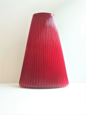 Balos紅色吹製玻璃老花器/老花瓶/玻璃老件(高34cm)