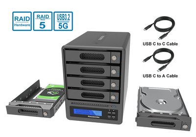 GR5640-BA31+ 4顆式 磁碟陣列外接盒 SafeTANK (4bay 2.5-3.5 吋 RAID)