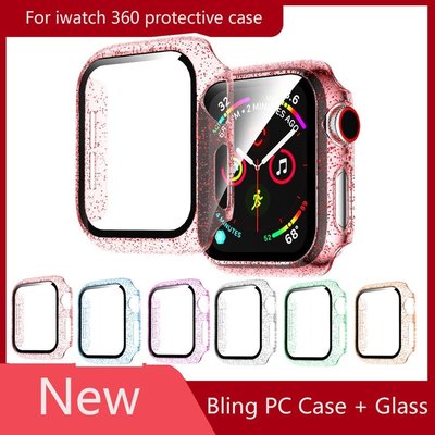適用於 Apple Watch Series Se 6 5 4 3 2 1 的 360 Bling Glass + 保護