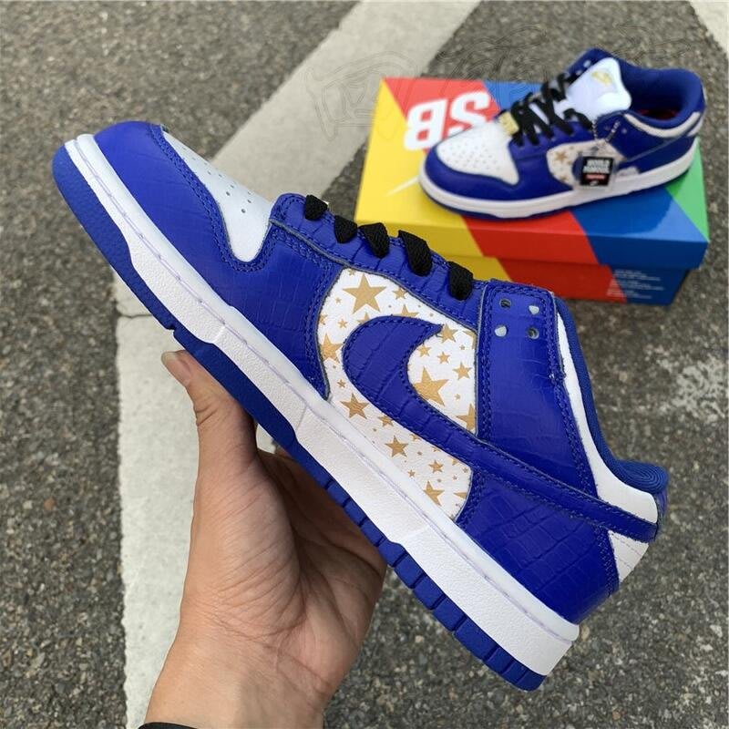 Supreme x Nike SB Dunk Low OG QS 白藍星星滑板鞋男女鞋DH3228-100