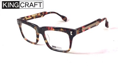 【本閣】KING CRAFT K3-1 日本手工眼鏡復古鏡框 玳瑁色銀飾大框方框 chrome hearts風格可參考