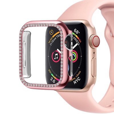 適用蘋果apple watch 6 六代手錶防摔鑲鑽PC保護殼iwatch123456保護套