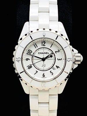 重序名錶 CHANEL 香奈兒 J12 H0968 白色高科技陶瓷 經典面盤 33mm 石英時尚女錶