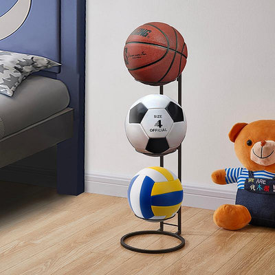 爆款*籃球架家用籃球收納架兒童室內免打孔掛式壁掛式幼兒園足球置物架聚百貨特價
