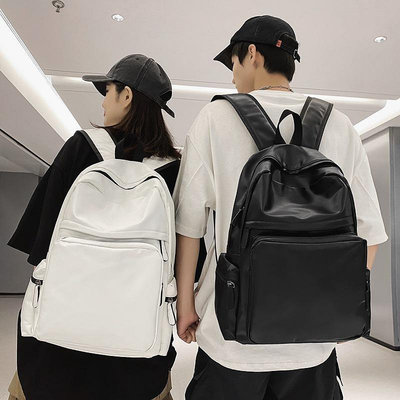 韓版雙肩書包男女學生背包開學神器PU大容量防潑水休閑雙肩包