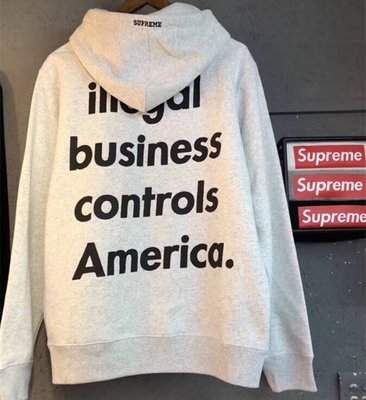 全新正品 2018 Supreme 18SS Illegal Business Hooded Sweatshirt