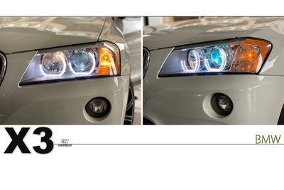 小傑車燈精品--客製化 手工 全新 BMW X3 F25 改 近燈遠近魚眼 + 3D光圈 大燈 ( 延用原廠大燈 需留燈