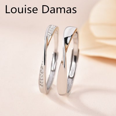 5siss韓代飾品韓國代購 Louise Damas莫比烏斯戒指情侶對戒925純銀小眾設計素圈