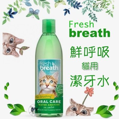 【饅頭貓寵物雜貨舖】美國 Fresh breath 鮮呼吸 貓用 純天然潔牙水16oz/473ml