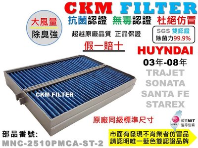 【CKM】現代 TRAJET SANTA FE SONATA STAREX XG 抗菌 活性碳冷氣濾網 靜電 空氣濾網