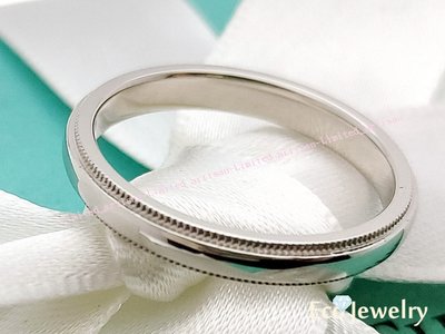 《Eco-jewelry》【Tiffany&amp;Co】Together系列PT950鉑金Milgrain戒指～專櫃真品未使用