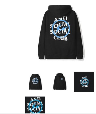 現貨 Anti social club ASSC X FRAGMENT 閃電 聯名 藍 S號 帽T