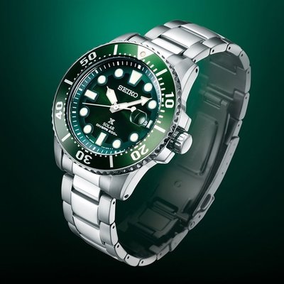 【金台鐘錶】SEIKO 精工錶 太陽能 潛水錶 200m (亞州限定) 43.5mm (綠水鬼) SNE579P1