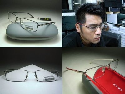 信義計劃 眼鏡 miu miu 光學眼鏡 金屬 彈簧 方框 男女皆適用 可配 抗藍光 全視線 多焦 老花 glasses