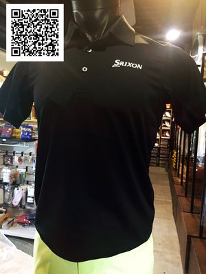 全新 日本 SRIXON 高爾夫 POLO衫 (黑)  DESCENTE日本製造  吸水速乾 專業抗UV 防曬係數15+
