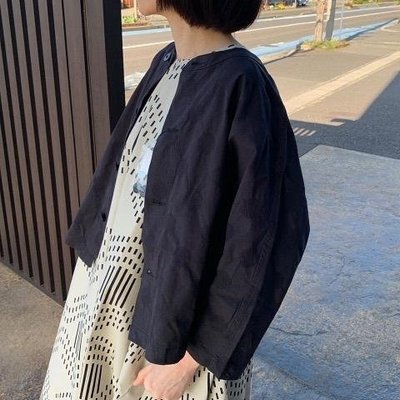 【預購】GRANDMA MAMA DAUGHTER圈圈緹花七分袖小外套(黑色黃色售出)