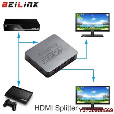 好好先生HDCP 4K HDMI分配器全高清1080p視頻HDMI開關切換器1X2分體式1合2輸出放大器雙顯示器