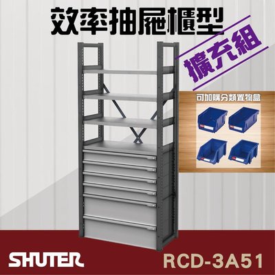 【文具箱】樹德SHUTER-RCD-3A51 RC效率抽屜型（擴充組）工具桌 工具車 螺絲收納 重型工業e418