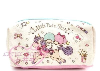♥小公主日本精品♥Twin Stars雙子星滿版圖案雙面圖帆布收納包化妝包筆袋萬用包 ~預(3)
