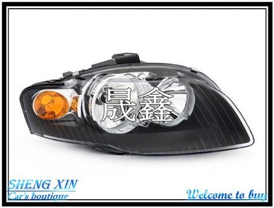 《晟鑫》全新 AUDI 奧迪 A4 B7 05~07年 黑框 鹵素燈泡版 含高低馬達 大燈 一組價格 也有 LED尾燈
