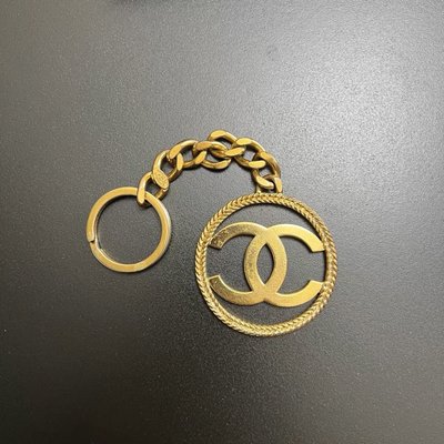 大款Chanel vintage 麥穗圓形LOGO吊飾鑰匙圈