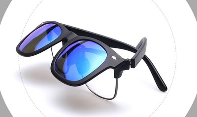 [小黃的眼鏡店]前掛(可掀) 夾式 UV400 偏光太陽眼鏡片.復古潮框墨鏡.炫彩抗UV可上翻偏光鏡夾