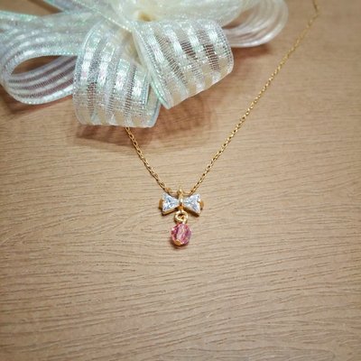 [Bunny愛水晶] 施華洛世奇水晶~ 蝴蝶結鋯石項鍊