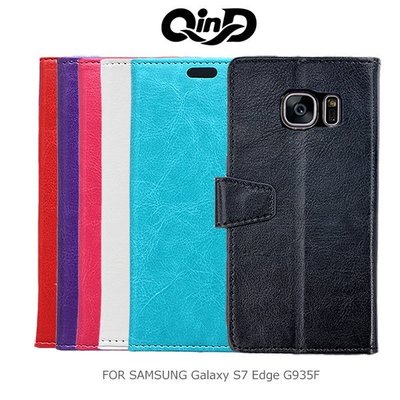 --庫米--QIND 勤大SAMSUNG Galaxy S7 Edge G935 水晶帶扣插卡皮套 插卡側翻皮套 保護套