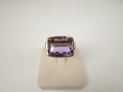 [卡貝拉精品交流] BVLGARI 寶格麗 紫水晶戒指 750 男戒 中性戒 女戒 18黃k金 專櫃正品